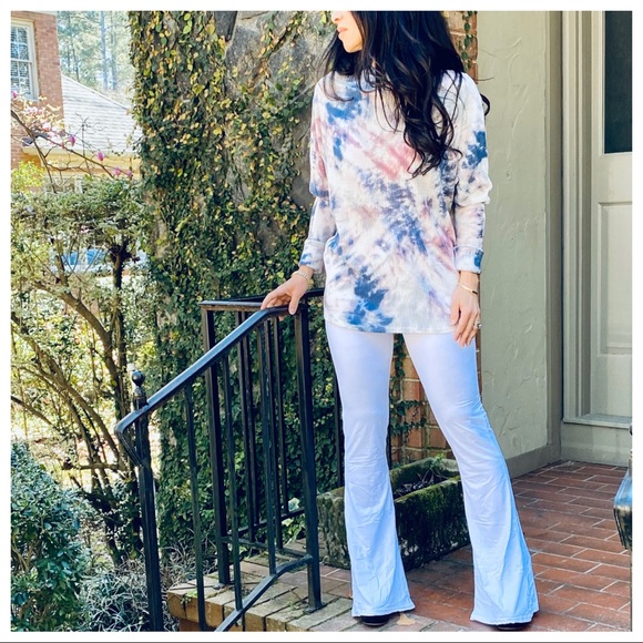 Tie dye slouchy off the shoulder dolman top - Picture 8 of 8